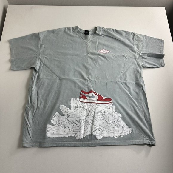 VINTAGE NIKE AIR JORDAN JUMPMAN GRAPHIC MEN'S T-SHIRT SIZE 3XL GRAY SHORT SLEEVE - Picture 1 of 12